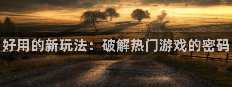 极悦娱乐网页登录入口官网：好用的新玩法：破解热门游戏的密码
